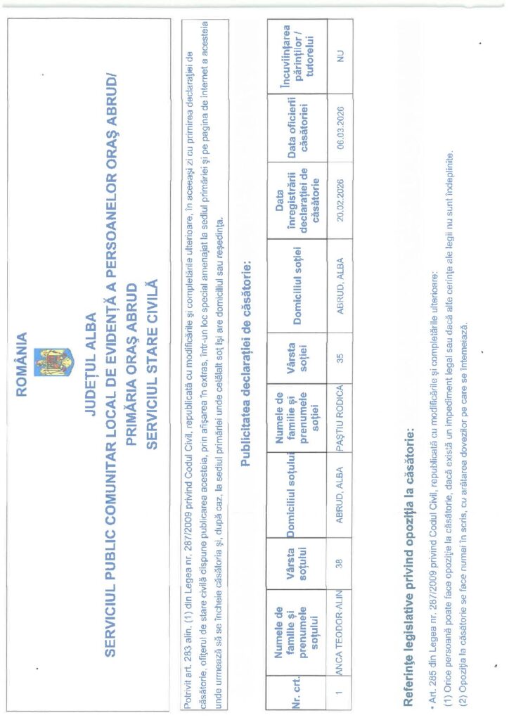 thumbnail of ANUNȚ PUBLICAȚIE CĂSĂTORIE 20.02.2026