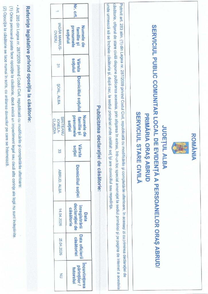 thumbnail of ANUNȚ PUBLICAȚIE CĂSĂTORIE 14.04.2026